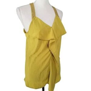 Elle Women's Green Sleeveless Racerback Blouse W/Sequin Straps Size Medium NEW